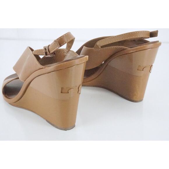Tory Burch Gabrielle Cross Ankle Strap Slingback Wedge Sandal Size 9 New $350 - Picture 6 of 11